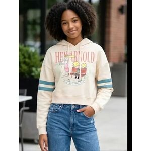 Nickelodeon Hey Arnold Cropped Hoodie Sz XL